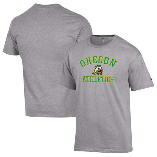 Men's Champion  Gray Oregon Ducks Athletics Logo T-Shirt