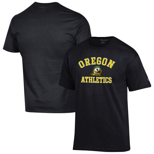 Men's Champion  Black Oregon Ducks Athletics Logo T-Shirt