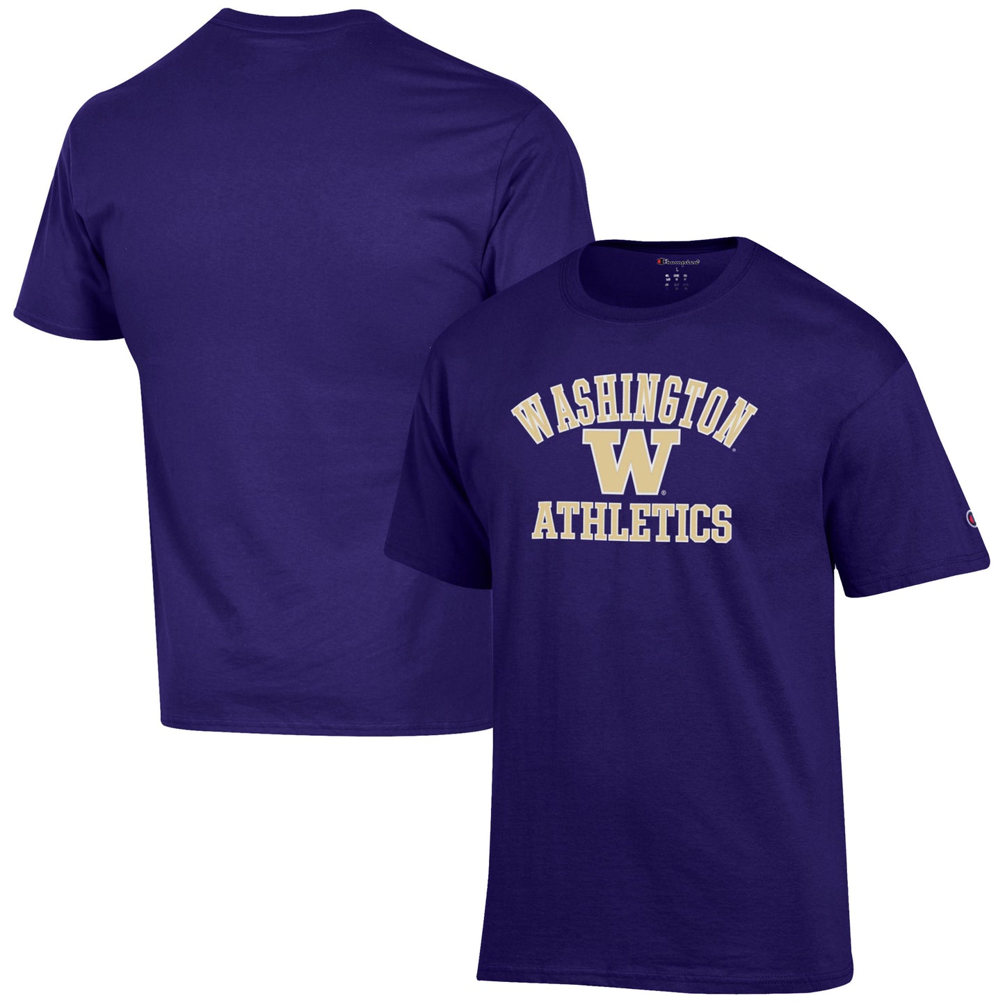 Men's Champion  Purple Washington Huskies Athletics Logo T-Shirt