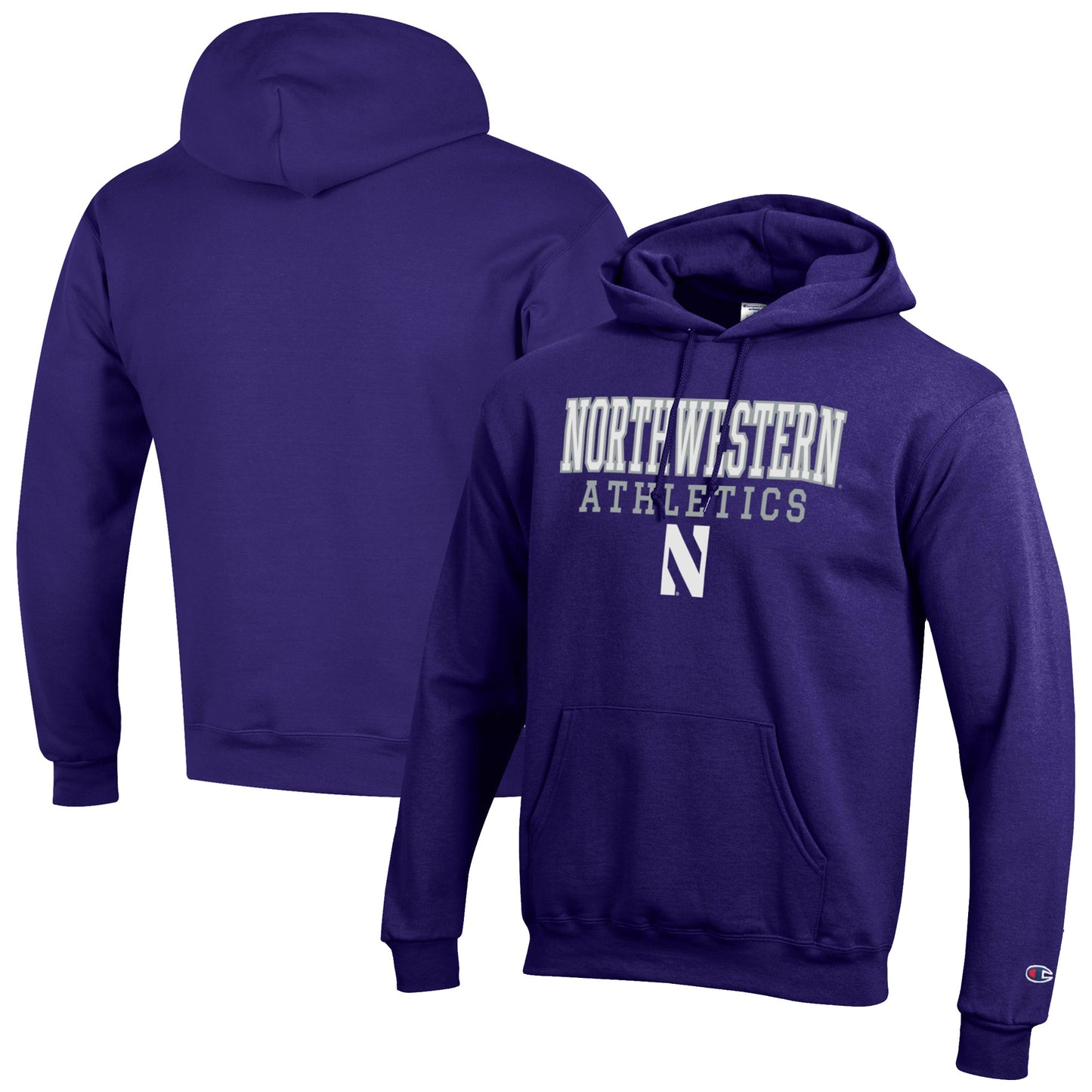 Men's Champion  Purple Northwestern Wildcats Athletics Logo Stack Pullover Hoodie