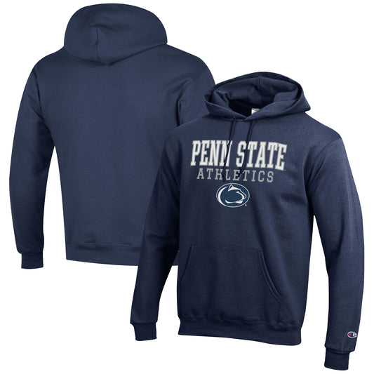 Men's Champion  Navy Penn State Nittany Lions Athletics Logo Stack Pullover Hoodie