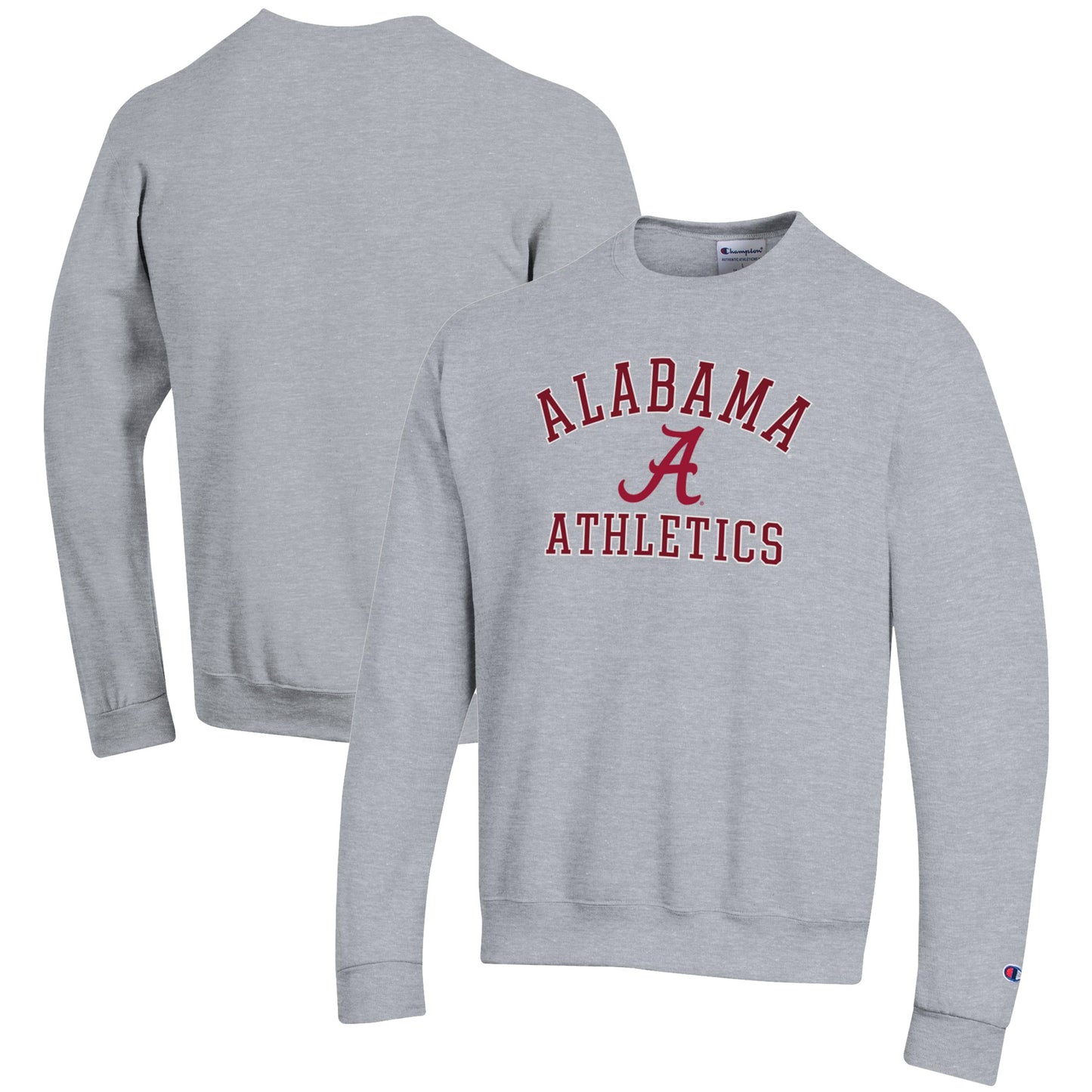 Men's Champion  Gray Alabama Crimson Tide Athletics Logo Pullover Sweatshirt