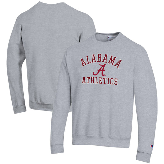 Men's Champion  Gray Alabama Crimson Tide Athletics Logo Pullover Sweatshirt
