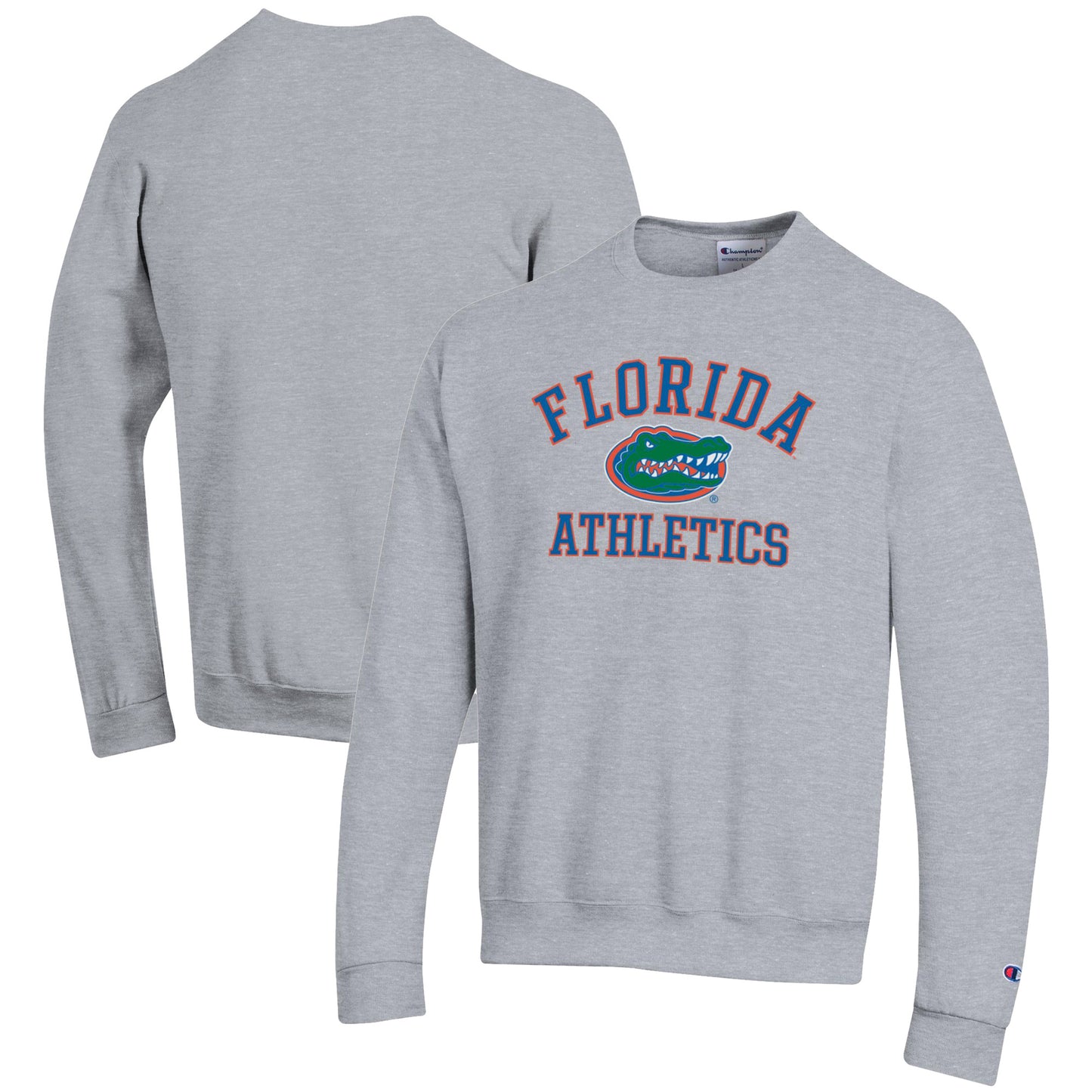 Men's Champion  Gray Florida Gators Athletics Logo Pullover Sweatshirt