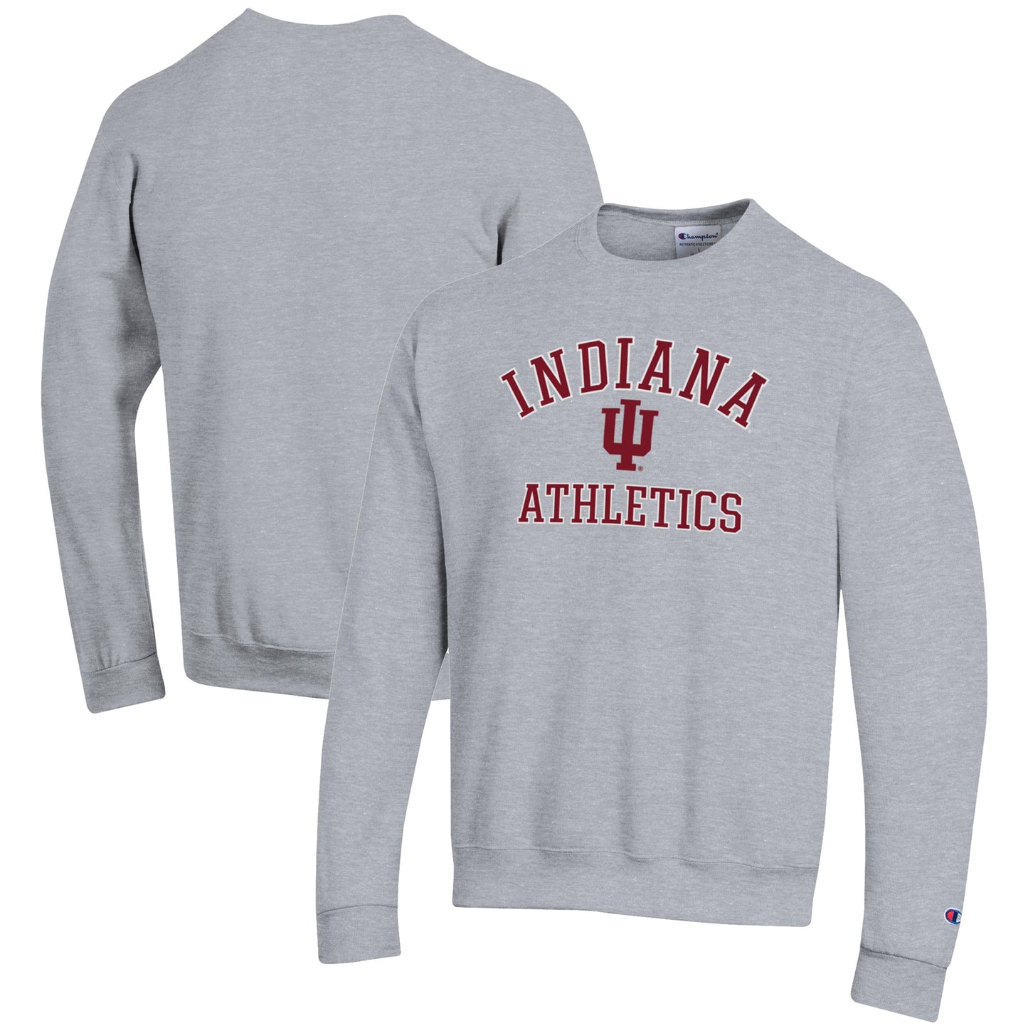 Men's Champion  Gray Indiana Hoosiers Athletics Logo Pullover Sweatshirt