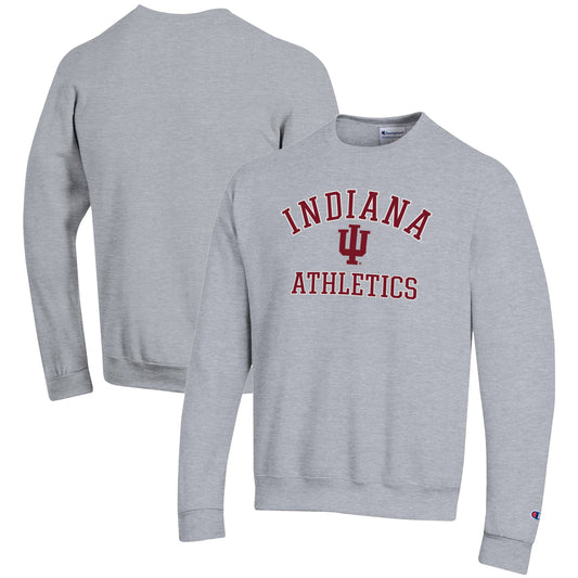 Men's Champion  Gray Indiana Hoosiers Athletics Logo Pullover Sweatshirt