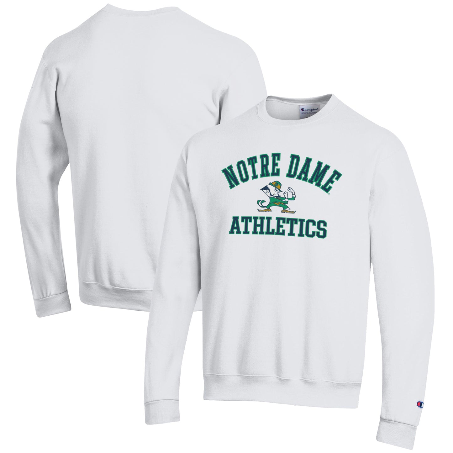 Men's Champion  White Notre Dame Fighting Irish Athletics Logo Pullover Sweatshirt