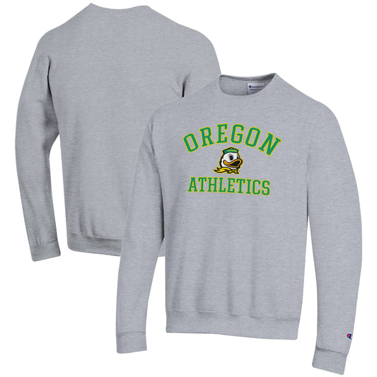 Men's Champion  Gray Oregon Ducks Athletics Logo Pullover Sweatshirt