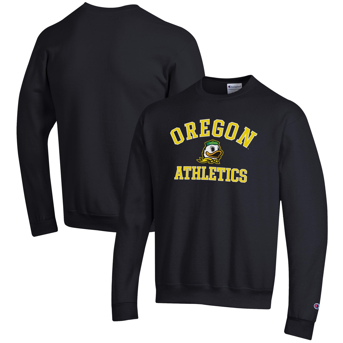 Men's Champion  Black Oregon Ducks Athletics Logo Pullover Sweatshirt