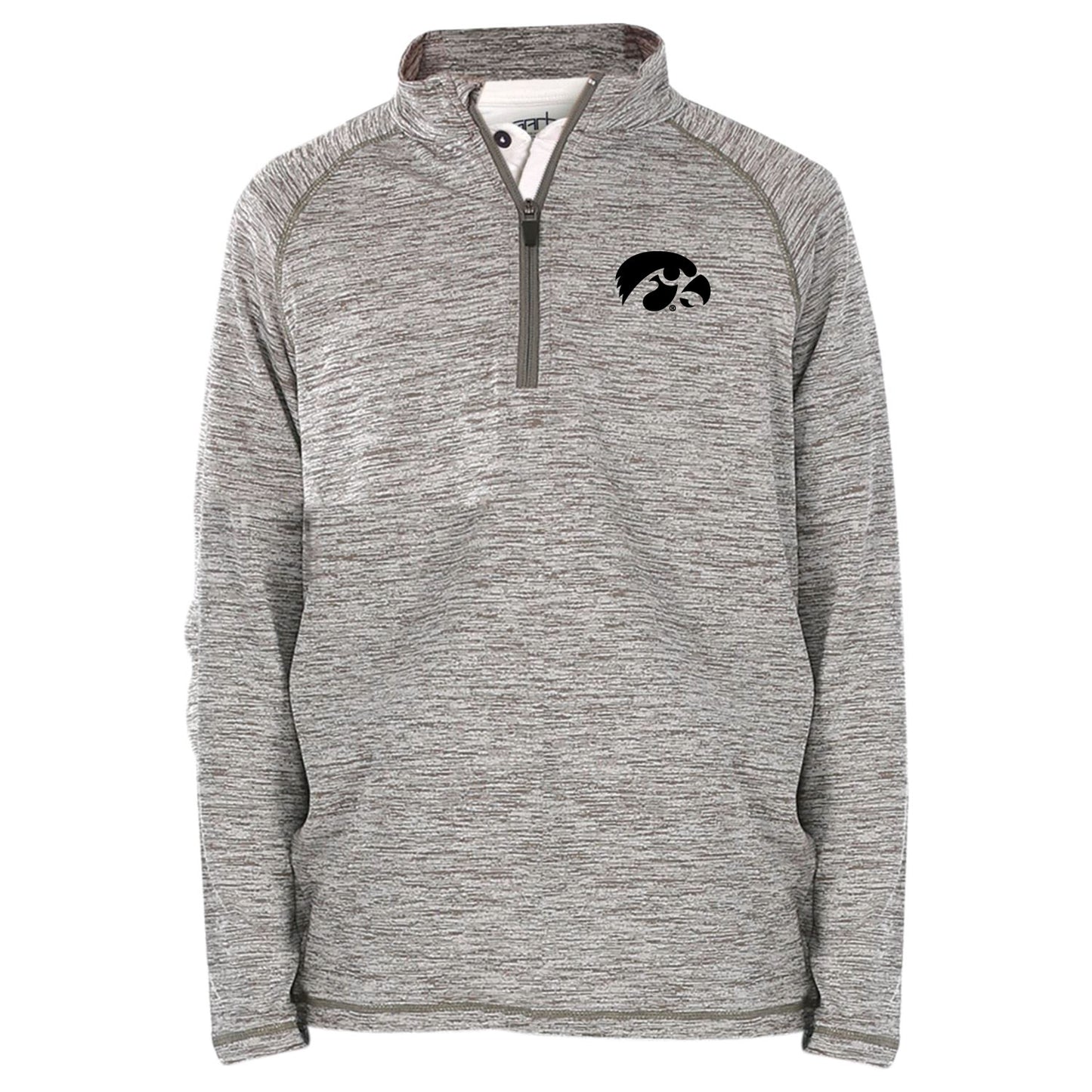 Youth Garb  Gray Iowa Hawkeyes Matthew Raglan Quarter-Zip Top