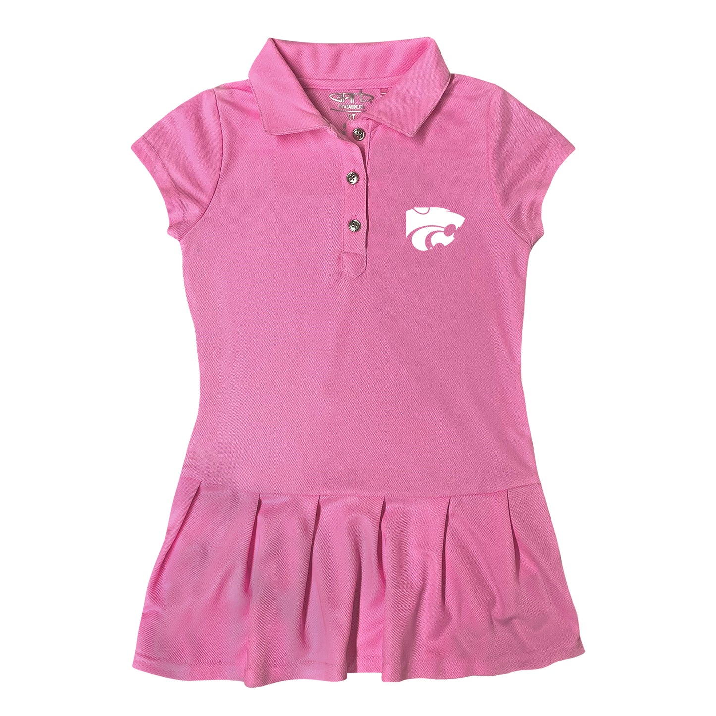 Girls Toddler Garb  Pink Kansas State Wildcats Caroline Cap Sleeve Polo Dress