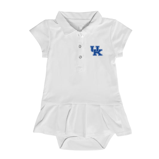 Girls Infant Garb  White Kentucky Wildcats Caroline Cap Sleeve Polo Dress