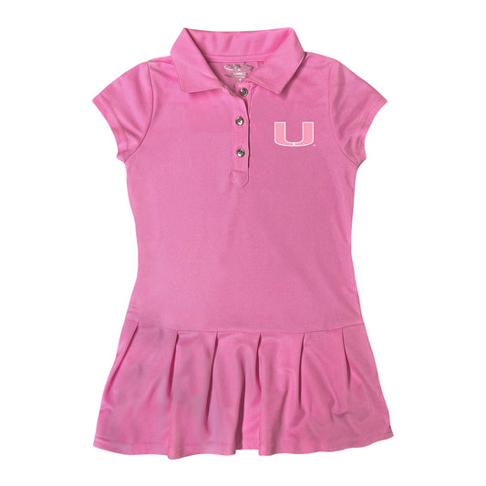 Girls Toddler Garb  Pink Miami Hurricanes Caroline Cap Sleeve Polo Dress