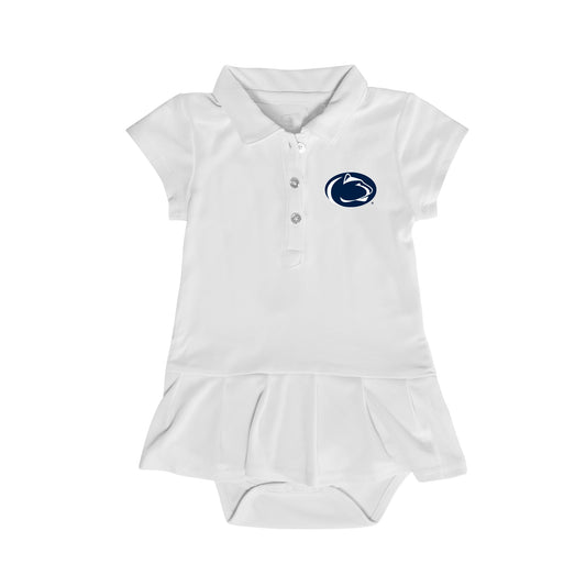 Girls Infant Garb  White Penn State Nittany Lions Caroline Cap Sleeve Polo Dress