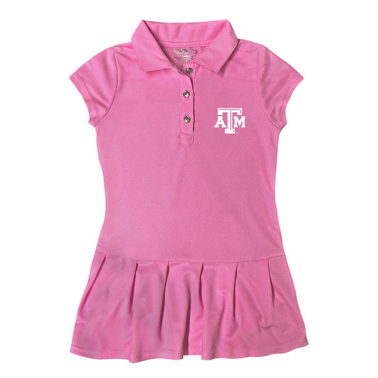 Girls Toddler Garb  Pink Texas A&M Aggies Caroline Cap Sleeve Polo Dress