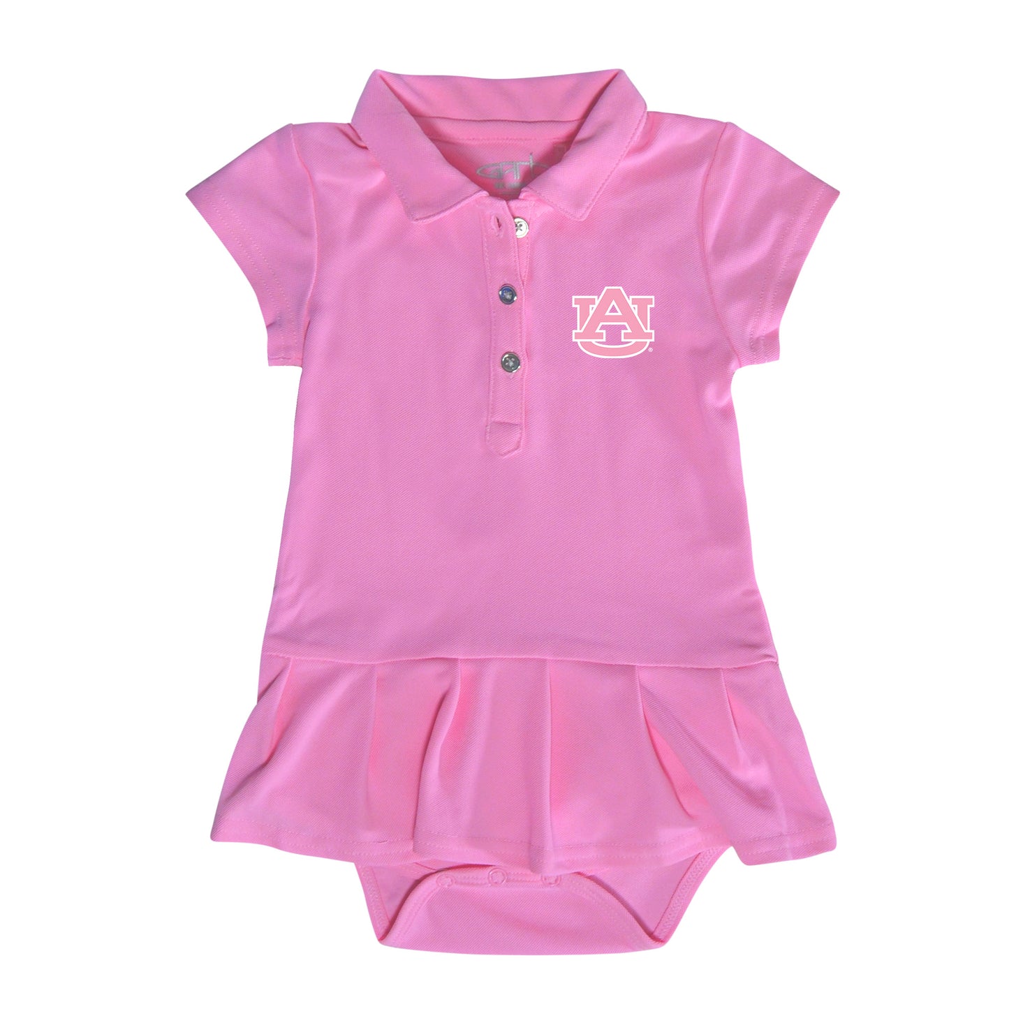 Girls Infant Garb  Pink Auburn Tigers Caroline Cap Sleeve Polo Dress