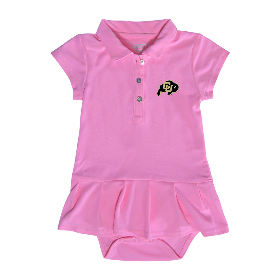 Girls Infant Garb  Pink Colorado Buffaloes Caroline Cap Sleeve Polo Dress