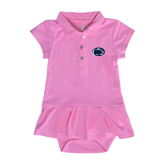 Girls Infant Garb  Pink Penn State Nittany Lions Caroline Cap Sleeve Polo Dress