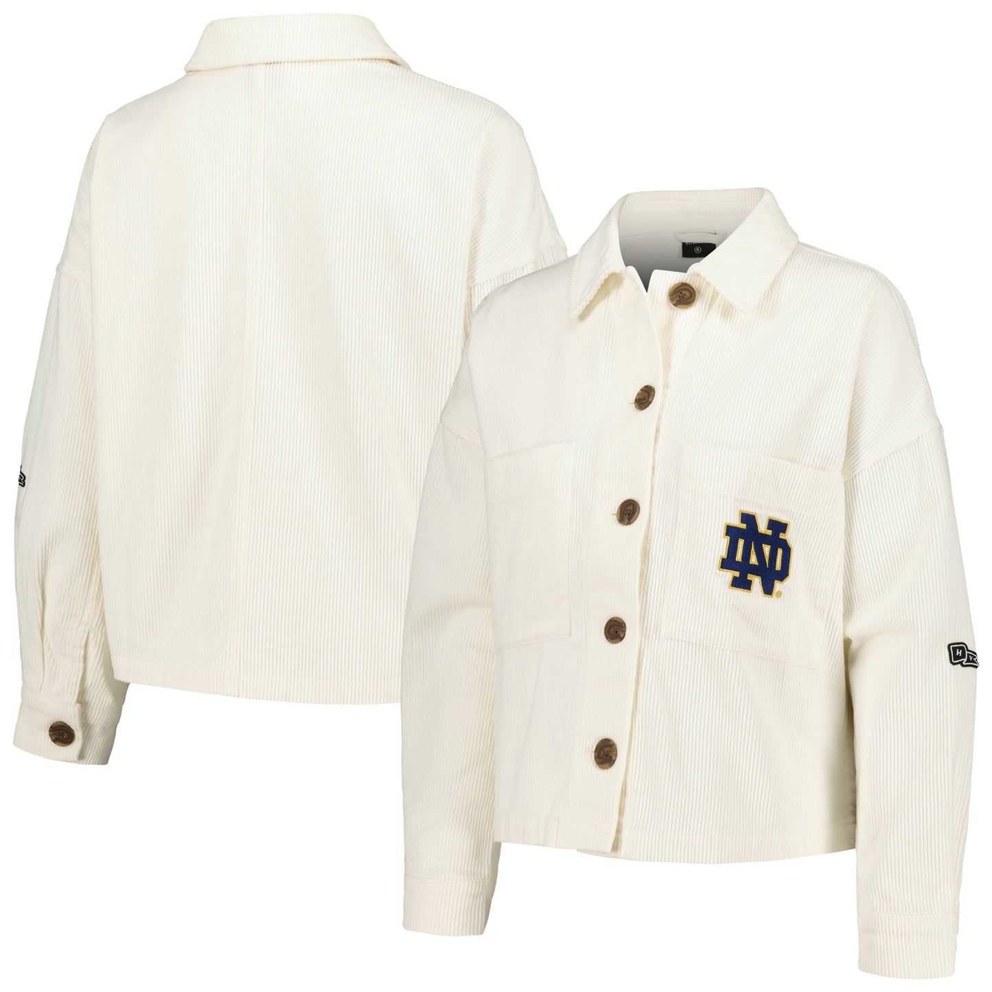 Women's Hype and Vice Cream Notre Dame Fighting Irish Corduroy Button-Up Jacket