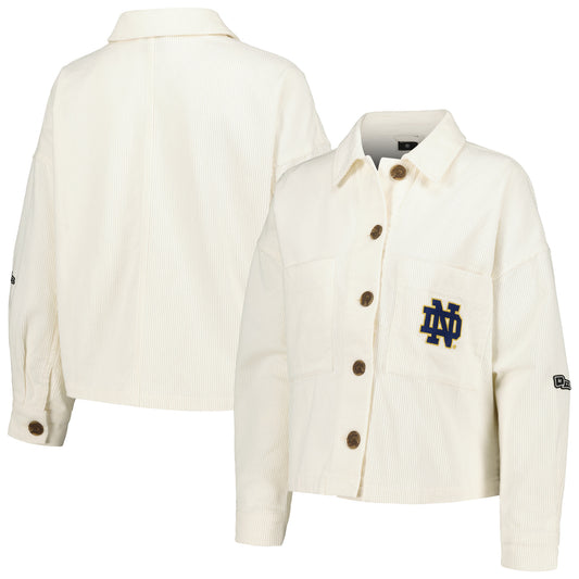 Women's Hype and Vice Cream Notre Dame Fighting Irish Corduroy Button-Up Jacket