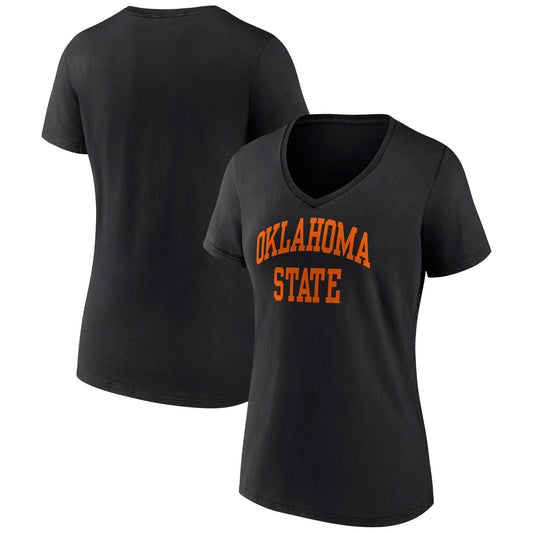 Women's Fanatics Black Oklahoma State Cowboys Basic Arch V-Neck T-Shirt