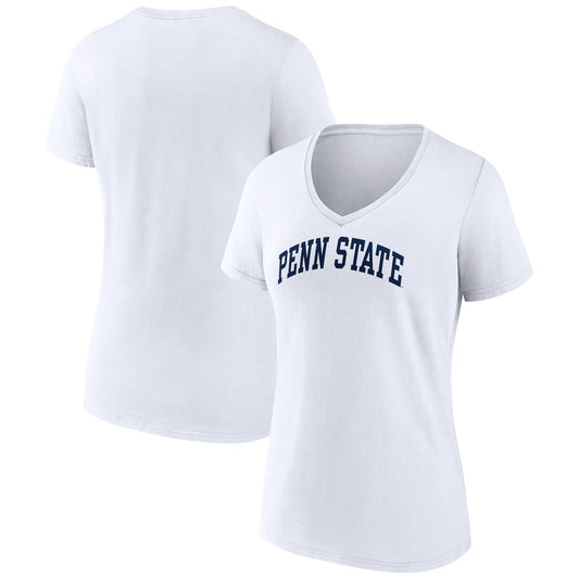 Women's Fanatics White Penn State Nittany Lions Basic Arch V-Neck T-Shirt