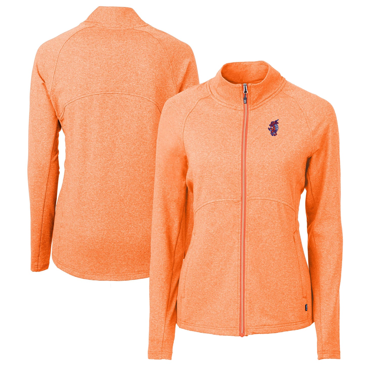 Women's Cutter & Buck  Heather Orange Florida Gators Swinging Gator Adapt Eco Knit Full-Zip Jacket