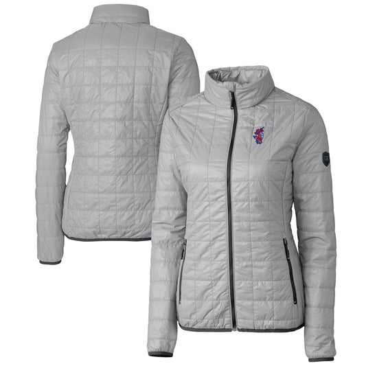 Women's Cutter & Buck  Gray Florida Gators Swinging Gator Rainier PrimaLoft Eco Insulated Full-Zip Puffer Jacket