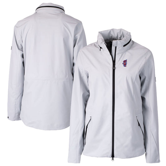 Women's Cutter & Buck  Gray Florida Gators Swinging Gator Vapor Water Repellent Stretch Full-Zip Rain Jacket