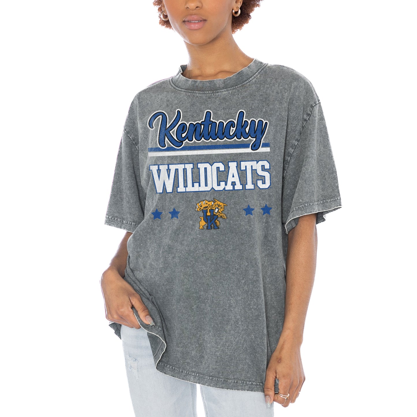 Women's Gameday Couture Gray Kentucky Wildcats Here To Play Oversized T-Shirt