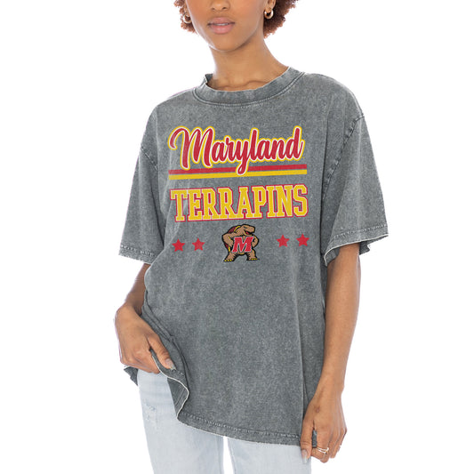 Women's Gameday Couture Gray Maryland Terrapins Here To Play Oversized T-Shirt