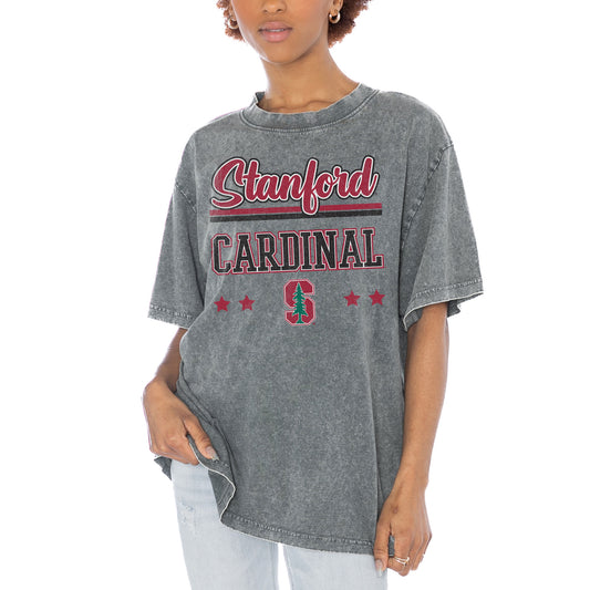 Women's Gameday Couture Gray Stanford Cardinal Here To Play Oversized T-Shirt