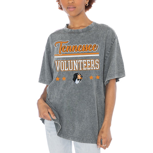 Women's Gameday Couture Gray Tennessee Volunteers Here To Play Oversized T-Shirt