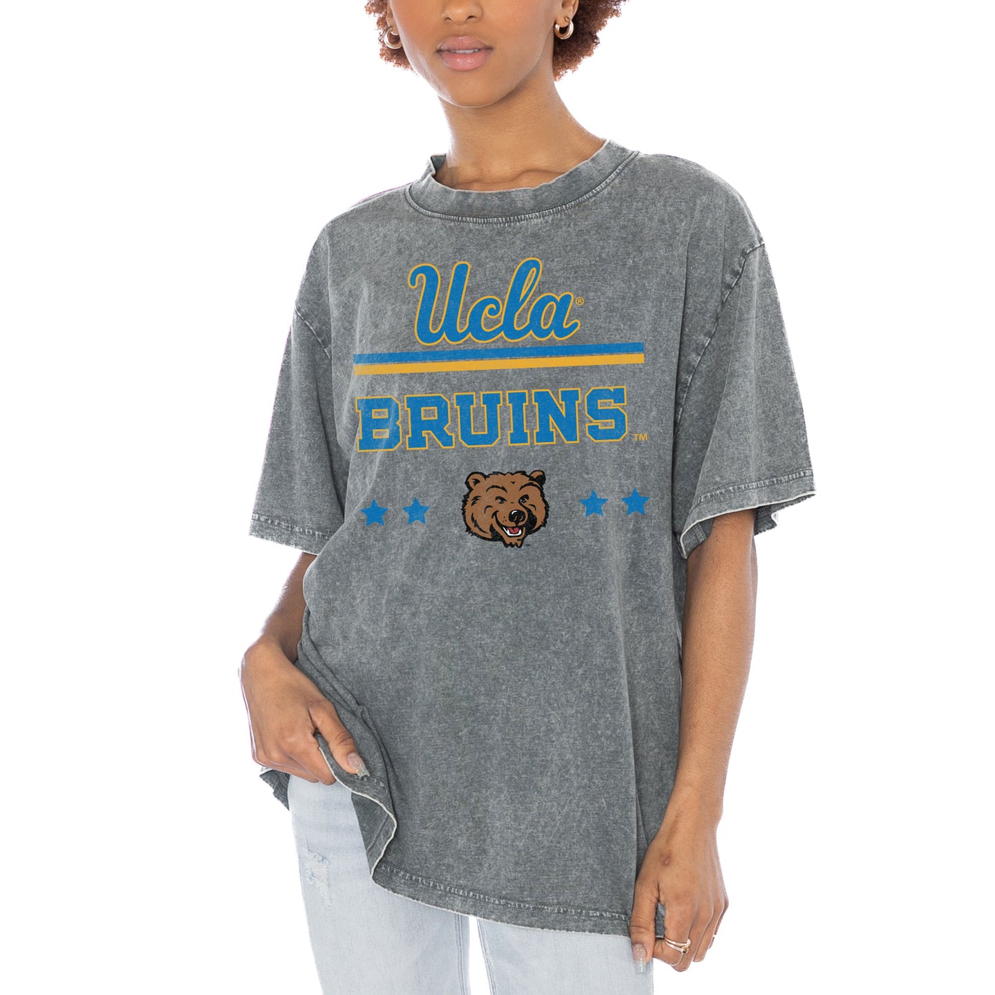 Women's Gameday Couture Gray UCLA Bruins Here To Play Oversized T-Shirt