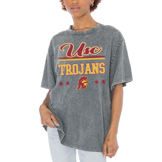 Women's Gameday Couture Gray USC Trojans Here To Play Oversized T-Shirt