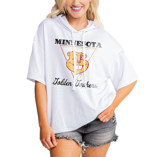 Women's Gameday Couture White Minnesota Golden Gophers Play On French Terry Tri-Blend Hoodie T-Shirt