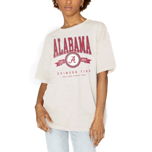 Women's Gameday Couture White Alabama Crimson Tide Get Goin' Oversized T-Shirt