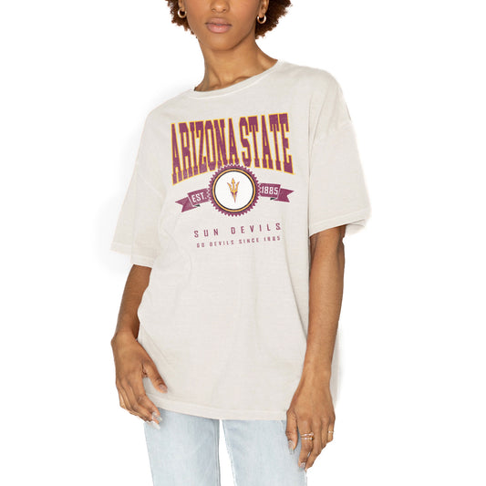 Women's Gameday Couture White Arizona State Sun Devils Get Goin' Oversized T-Shirt