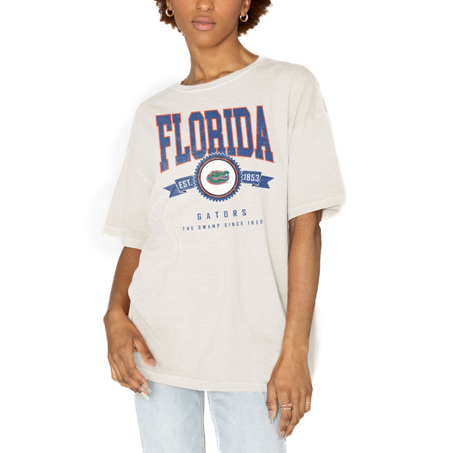 Women's Gameday Couture White Florida Gators Get Goin' Oversized T-Shirt