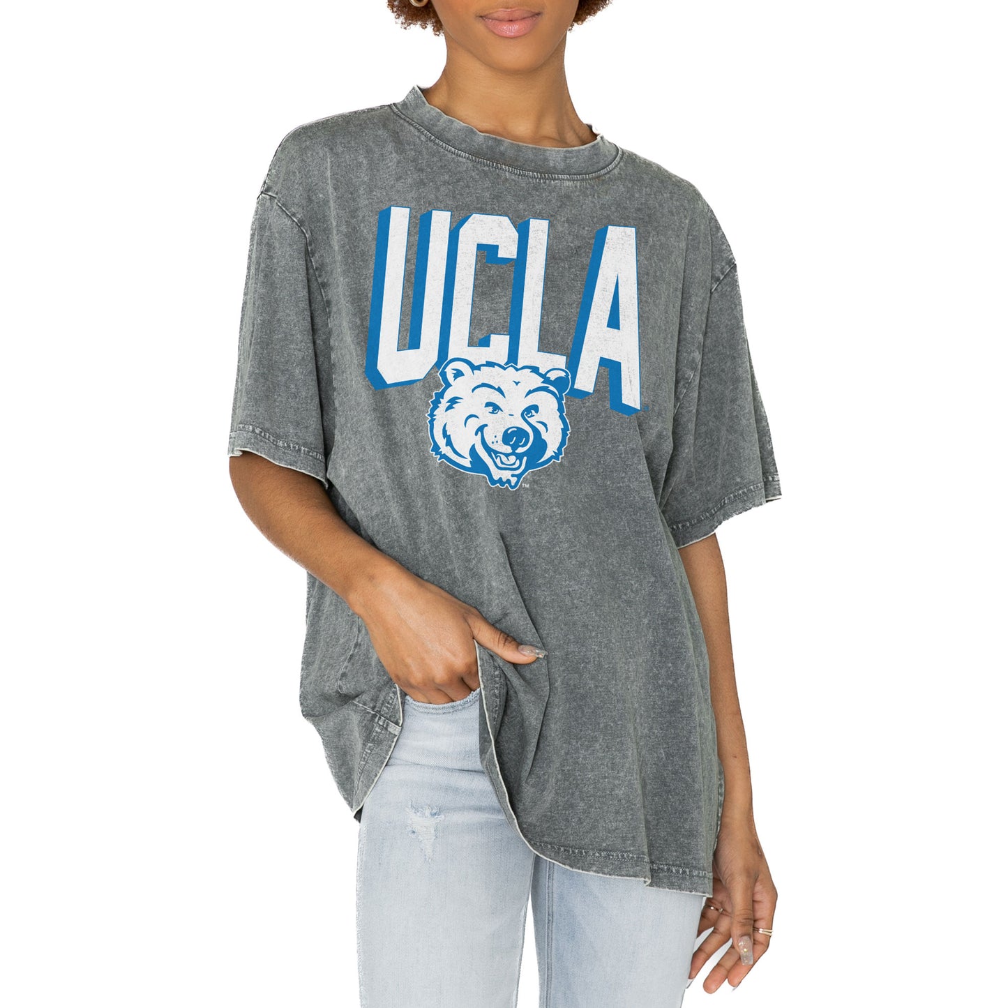 Women's Gameday Couture Gray UCLA Bruins Solid Defense Oversized T-Shirt