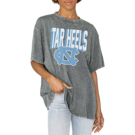 Women's Gameday Couture Gray North Carolina Tar Heels Solid Defense Oversized T-Shirt