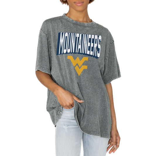 Women's Gameday Couture Gray West Virginia Mountaineers Solid Defense Oversized T-Shirt