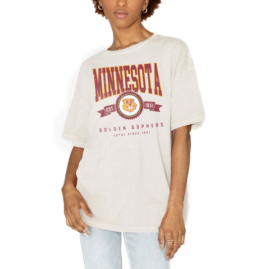 Women's Gameday Couture White Minnesota Golden Gophers Get Goin' Oversized T-Shirt