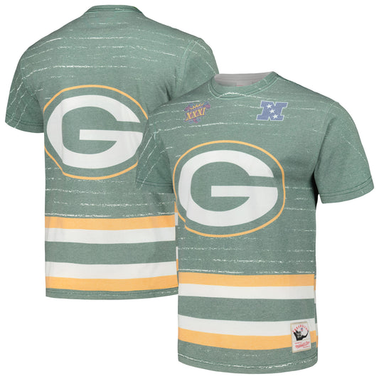 Men's Mitchell & Ness Green Green Bay Packers Jumbotron 3.0 T-Shirt