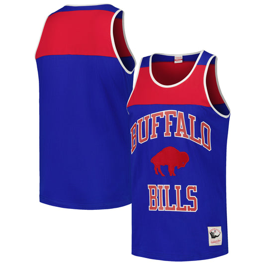 Men's Mitchell & Ness Royal/Red Buffalo Bills  Heritage Colorblock Tank Top