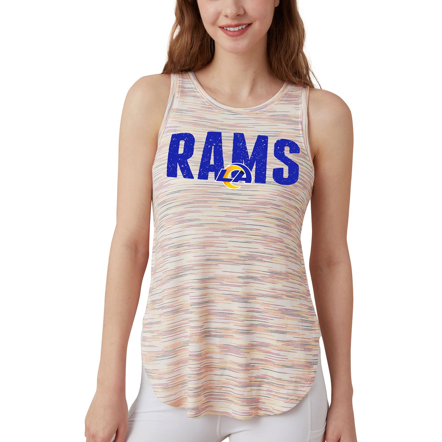 Women's Concepts Sport  Los Angeles Rams Sunray Multicolor Tri-Blend Tank Top