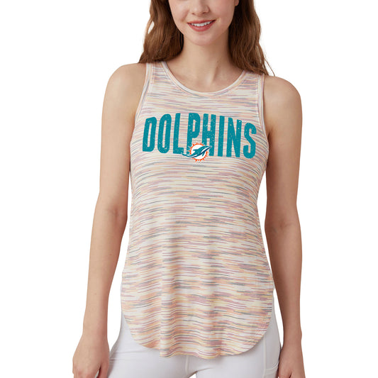 Women's Concepts Sport  Miami Dolphins Sunray Multicolor Tri-Blend Tank Top