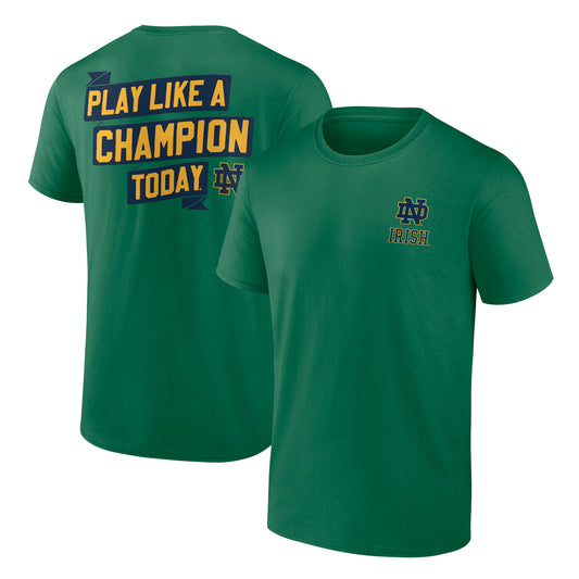 Men's Fanatics Green Notre Dame Fighting Irish Play Like A Champion Today 2-Hit T-Shirt