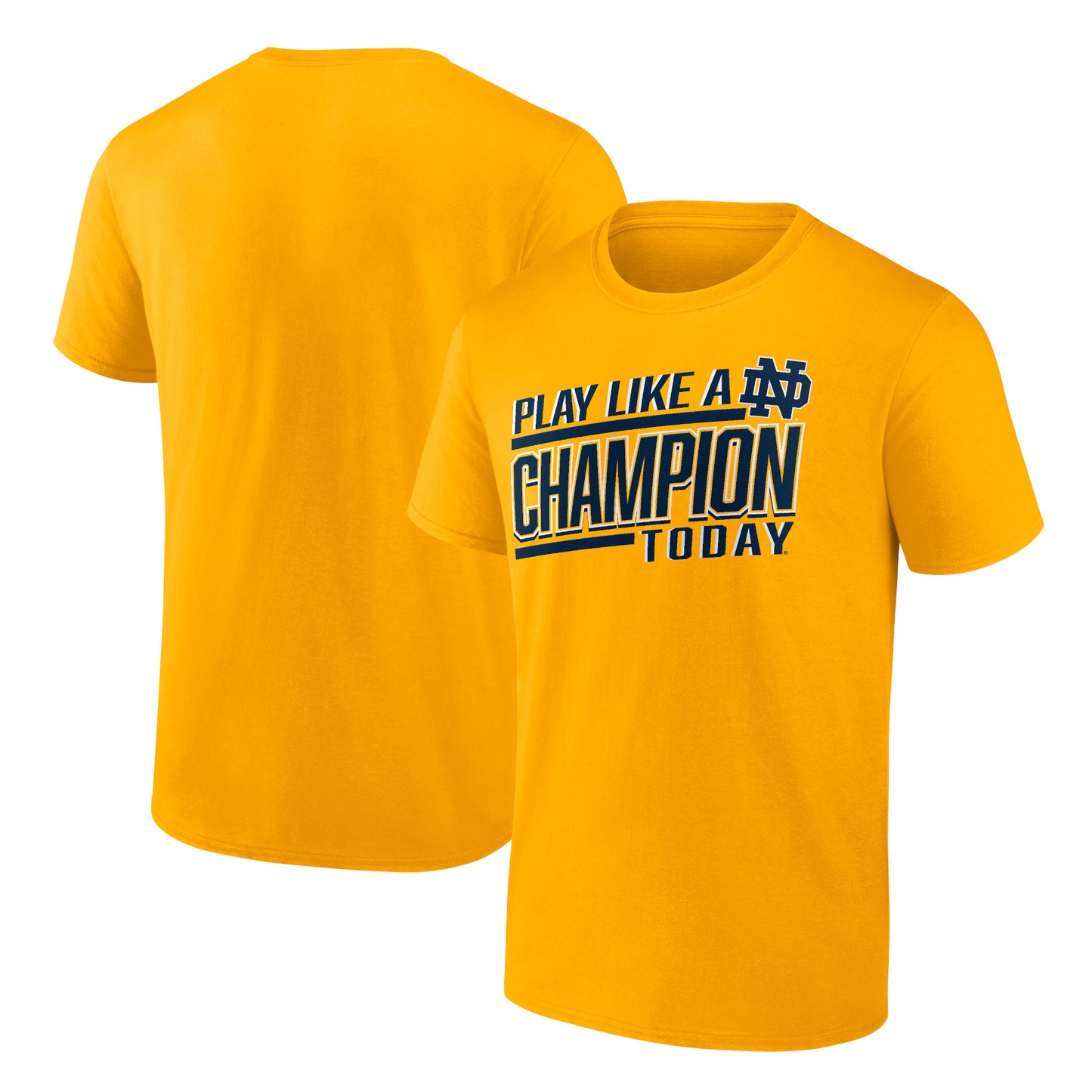 Men's Fanatics Gold Notre Dame Fighting Irish Play Like A Champion T-Shirt