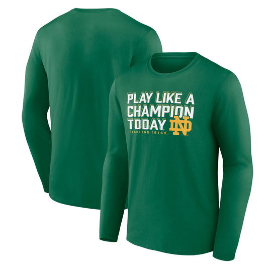 Men's Fanatics Green Notre Dame Fighting Irish Play Like A Champion Long Sleeve T-Shirt